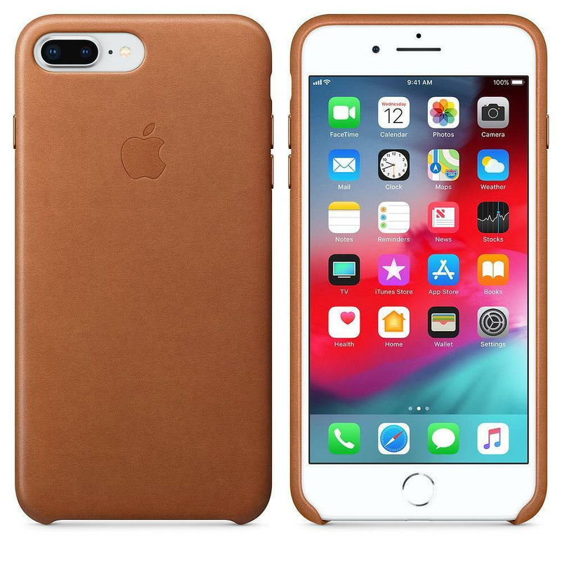 Apple iPhone 7 Plus & 8 Plus Leather Case Saddle Brown My Outlet Store
