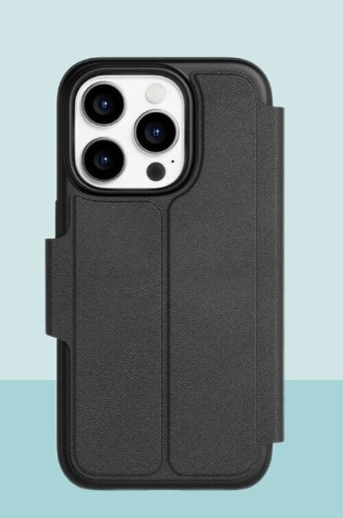 Tech21 iPhone 15 Pro EvoLite 3 Card Slots Wallet Folio Stand Phone Case - Black My Outlet Store