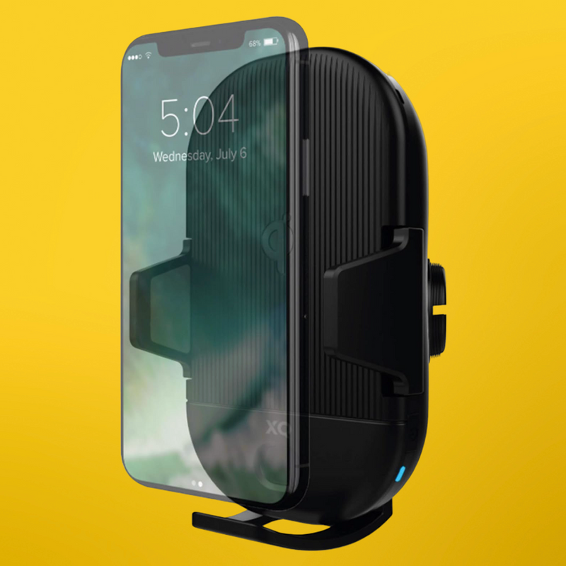 XQISIT Premium Wireless Car Charger 2in1 Qi Holder with Infrared Sensor - Black My Outlet Store