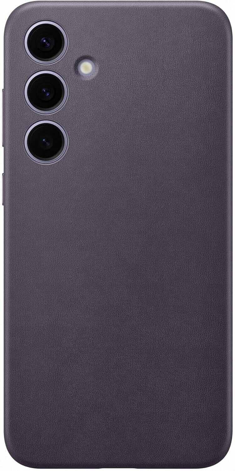 Samsung Galaxy Official S24+ Vegan Leather Back Case, Dark Violet My Outlet Store