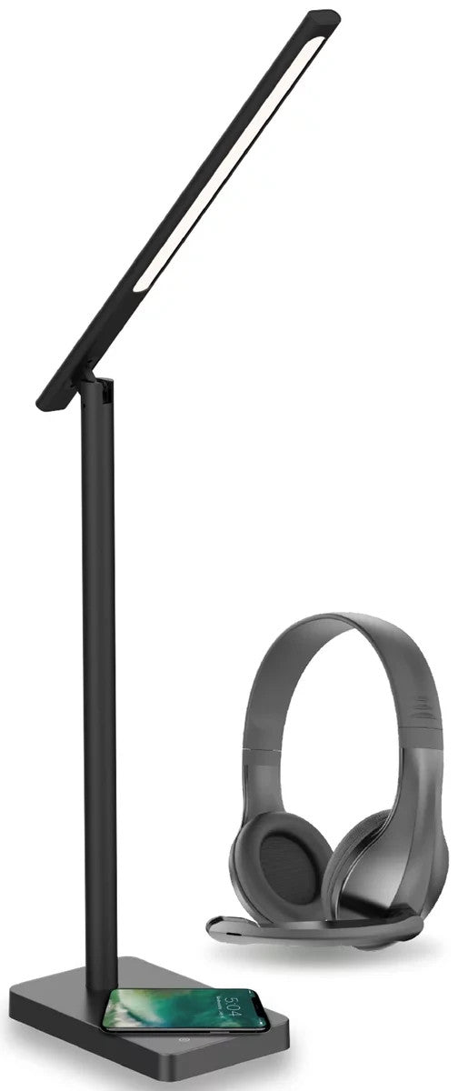 XQISIT Work from Home Kit LED Lamp with Wireless Charging Station & USB Headset My Outlet Store