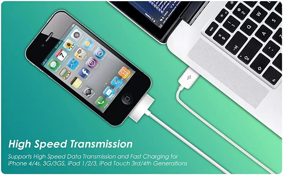 Genuine Charging Cable Charger Lead for Apple iPhone 4,4S,3GS,iPod,iPad2&1 OEM My Outlet Store