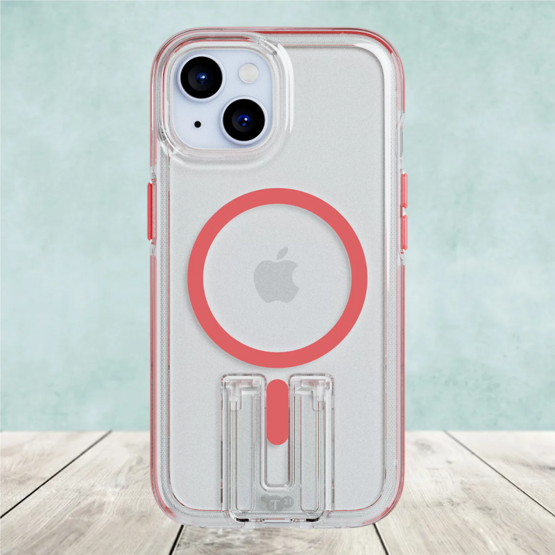 tech21 Evo Crystal Kick Case for iPhone 15 with MagSafe - Coral Pink My Outlet Store