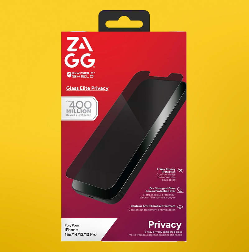 ZAGG Glass Elite Privacy Screen Protector for iPhone 16e/14/13/13 Pro My Outlet Store