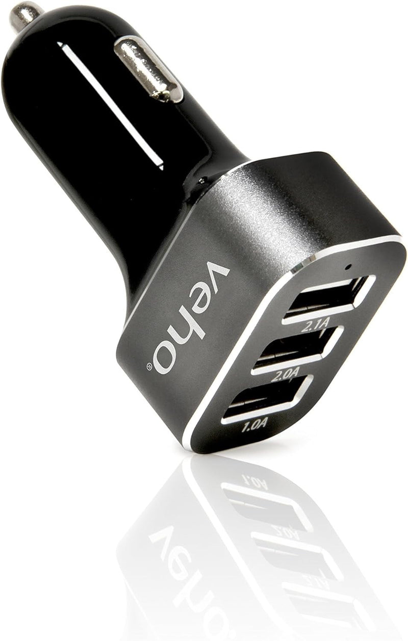 VEHO TRIPLE USB 5V 5.1A CAR CHARGER FOR USB CHARGED DEVICES - BLACK - VAA-010 My Outlet Store Ltd.