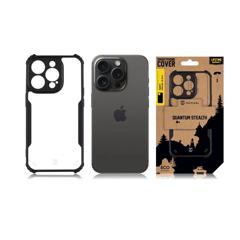 Tactical iPhone 15 Pro Quantum Stealth Back Cover Case – Clear/Black My Outlet Store