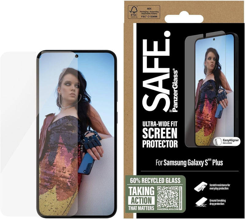 SAFE. PANZERGLASS ULTRA-WIDE FIT SCREEN PROTECTOR FOR SAMSUNG GALAXY S25+/S24+ My Outlet Store