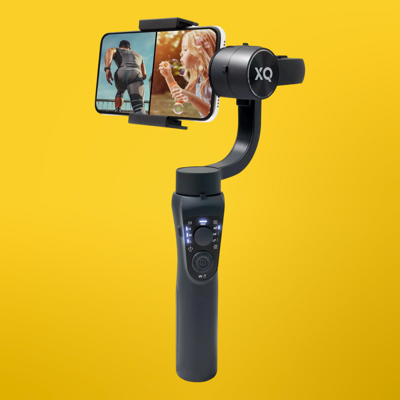 XQISIT Gimbal 3-Axis Bluetooth Stabiliser with Tripod for Smartphones - Black My Outlet Store