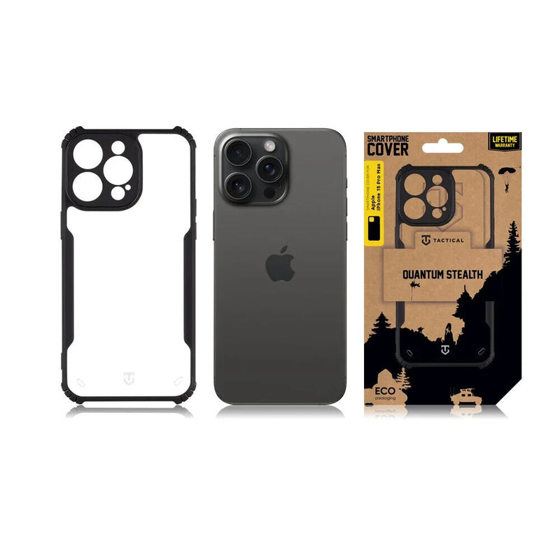 Tactical iPhone 15 Pro Max Quantum Stealth Back Cover Case – Clear/Black My Outlet Store