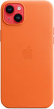 Apple iPhone 14 Plus Leather Case with MagSafe - Orange/Midnight My Outlet Store