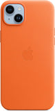 Apple iPhone 14 Plus Leather Case with MagSafe - Orange/Midnight My Outlet Store