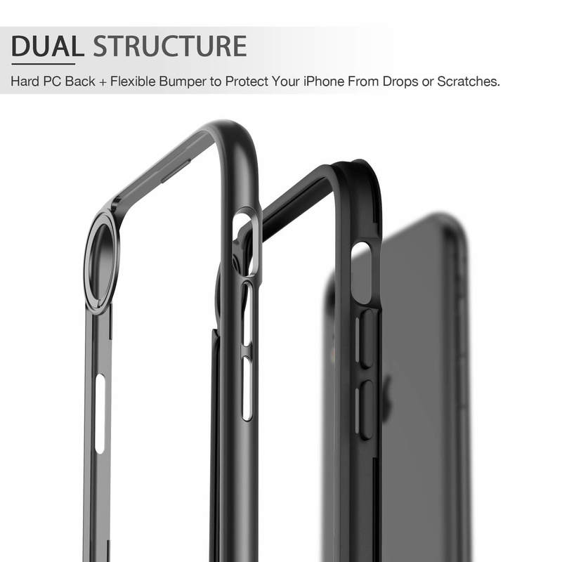 Slim iPhone XR ESR Heavy Duty Armor with Flexible Cushion Bumper Hoop Case Black My Outlet Store