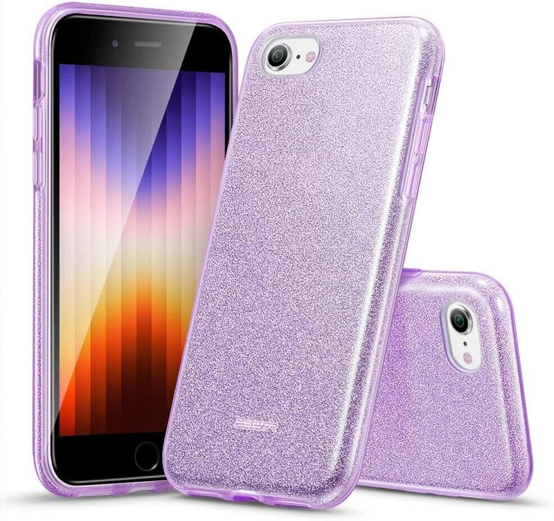 ESR iPhone SE 2022/2020/8/7 Makeup Glittery Sparkle Slim Back Case Cover Purple My Outlet Store