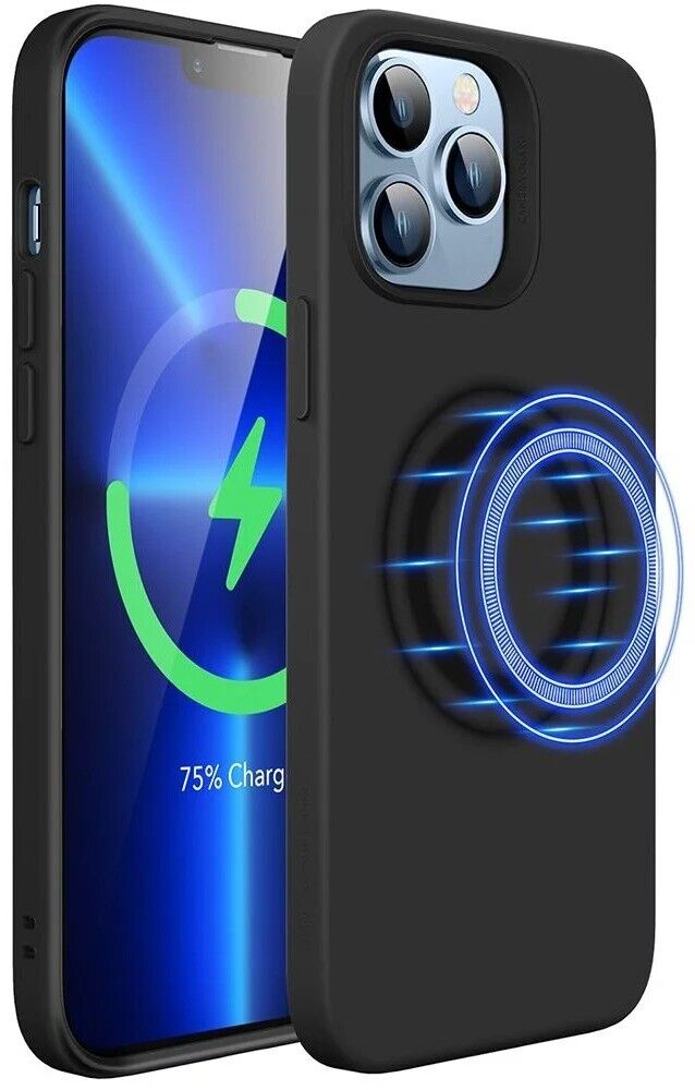ESR iPhone 13 Pro Max Liquid Silicone Soft Back Case with MagSafe - Black My Outlet Store