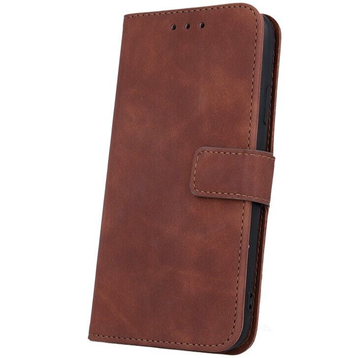 Smart Velvet Magnetic Card Slot Folio Wallet Case for iPhone 14 Pro Brown My Outlet Store