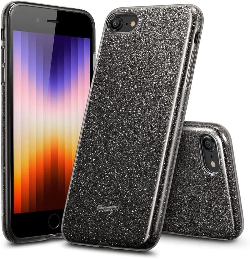 ESR iPhone SE 2022/2020/8/7 Makeup Glittery Sparkle Slim Back Case Cover Black My Outlet Store