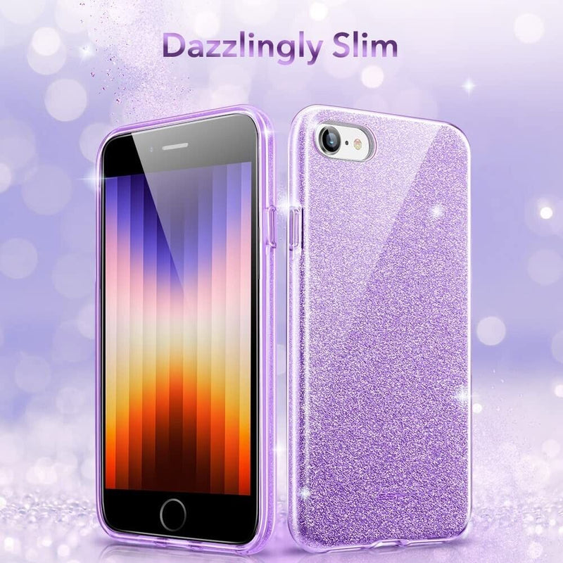 ESR iPhone SE 2022/2020/8/7 Makeup Glittery Sparkle Slim Back Case Cover Purple My Outlet Store