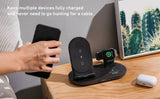 Aukey 3in1 AirCore Wireless Charging Station Stand Charging Dock - Black/White My Outlet Store