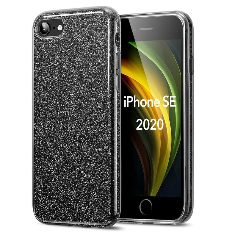 ESR iPhone SE 2022/2020/8/7 Makeup Glittery Sparkle Slim Back Case Cover Black My Outlet Store