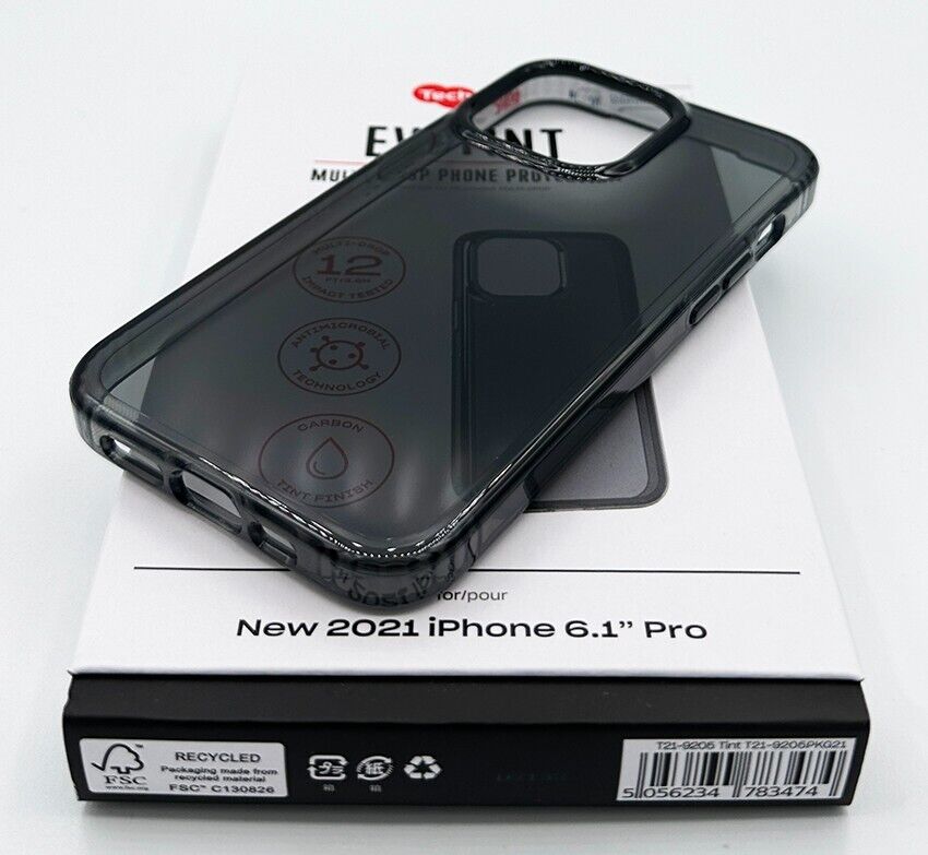 Tech21 iPhone 13 Pro EvoTint Rugged Slim Antimicrobial Back Case - Ash My Outlet Store