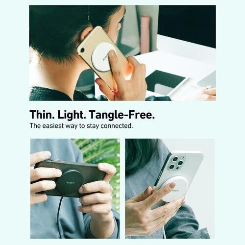 AUKEY LC-A1 Aircore 15W Magnetic Wireless Charger - White My Outlet Store