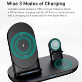 Aukey 3in1 AirCore Wireless Charging Station Stand Charging Dock - Black/White My Outlet Store