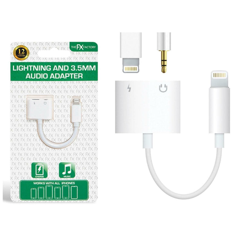 The FX Factory iPhone Lightning & 3.5mm Audio Adapter - White My Outlet Store