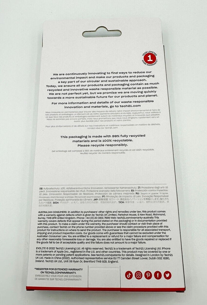 Tech21 iPhone 14 Multi-Drop Impact Tested Back Case - Black My Outlet Store