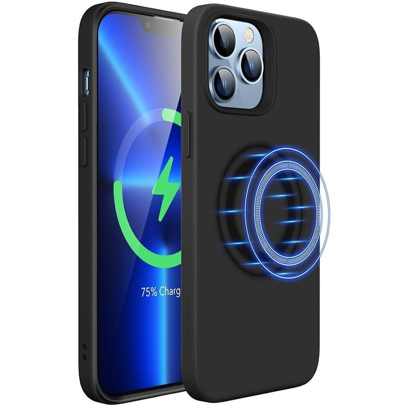 ESR iPhone 13 Pro Cloud Liquid Silicone Soft Rear Case with MagSafe - Black My Outlet Store
