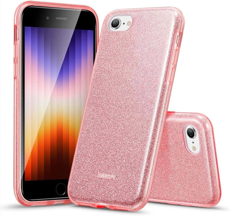 ESR iPhone SE 2022/2020/8/7 Makeup Glittery Sparkle Slim Back Case Rose Gold My Outlet Store