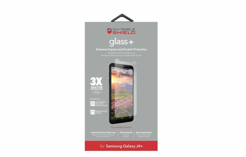 Zagg Galaxy J4+ InvisibleShield Glass+ Tempered Glass Screen Protector My Outlet Store