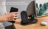 Aukey 3in1 AirCore Wireless Charging Station Stand Charging Dock - Black/White My Outlet Store