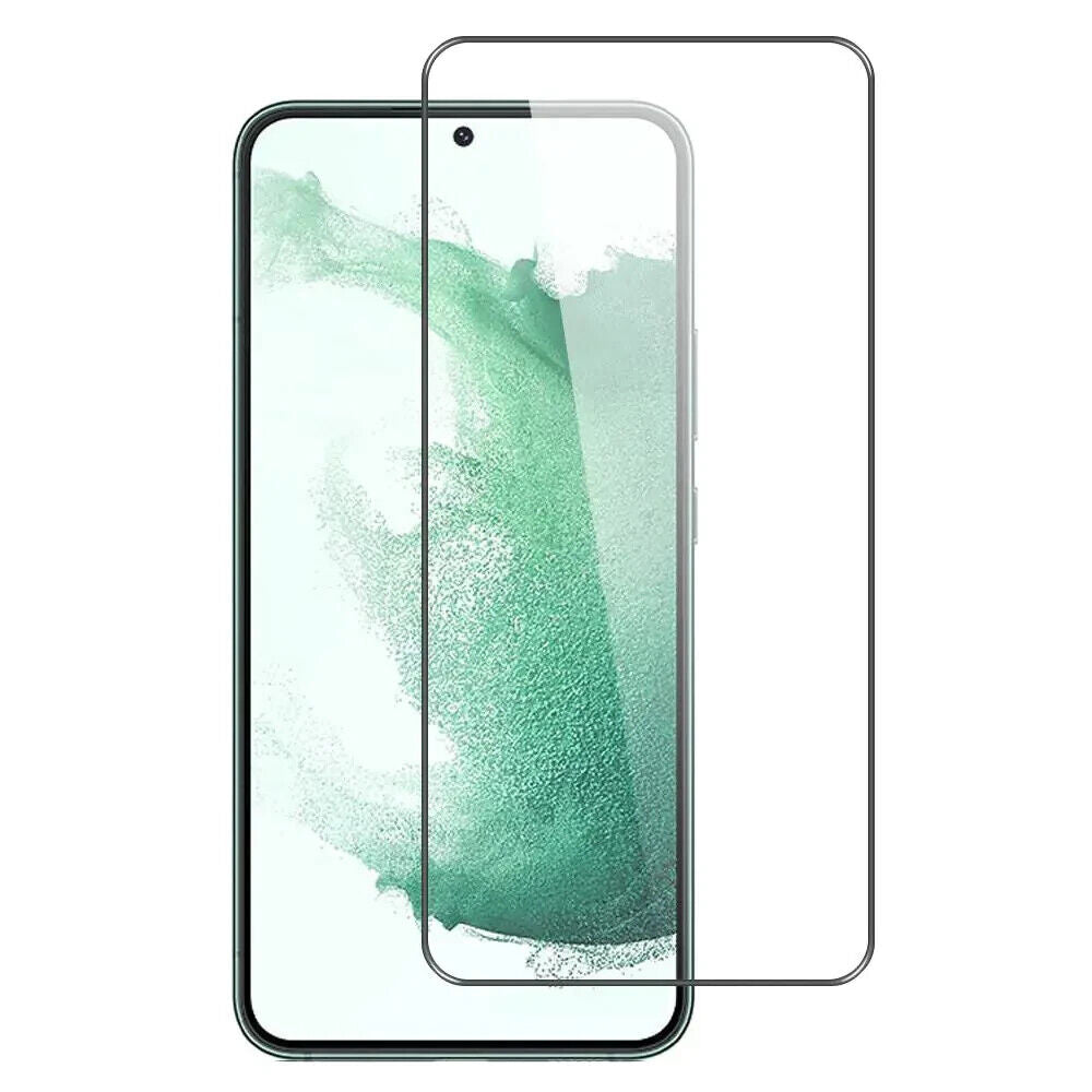 5D Full Cover Tempered Glass Screen Protector for Galaxy S22+ Black Frame My Outlet Store