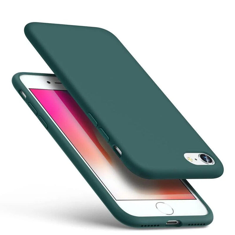 ESR iPhone SE 2022 / 2020 / 8/7 Soft Smooth Silicone Slim Back Case - Pine Green My Outlet Store