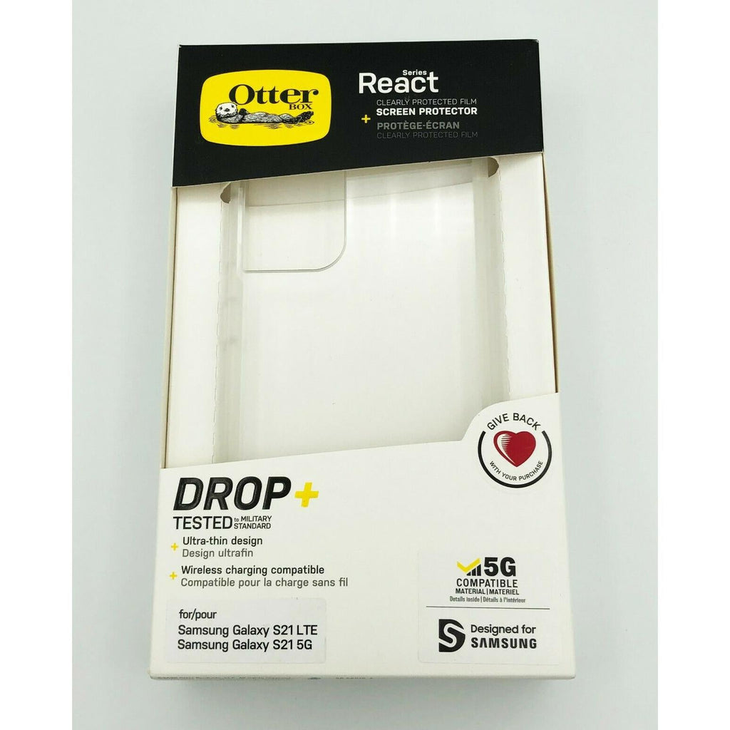 OtterBox Galaxy S21 5G/LTE React Case Cover+Screen Protector Clear My Outlet Store