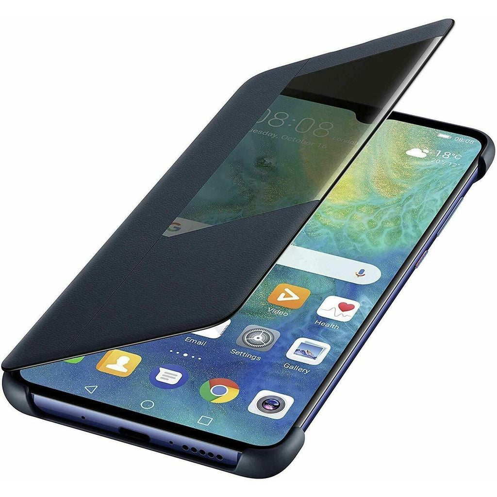 Huawei Mate 20 Protective Ultra Slim Smart View Flip Case Cover - Dark Blue My Outlet Store