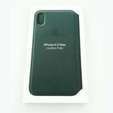 Official Apple Leather Folio iPhone XS Max Case Cover Peony Pink / Forest Green My Outlet Store