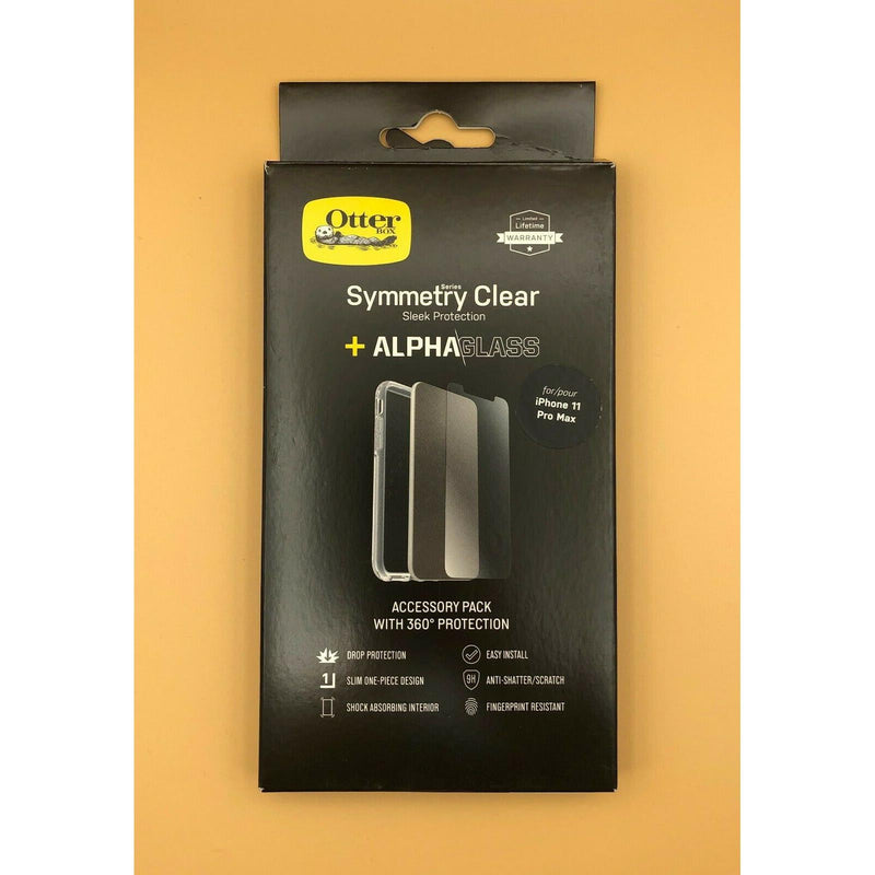 Otterbox Symmetry Clear Phone Case + Alpha Glass Protector iPhone 11 Pro/Pro Max My Outlet Store