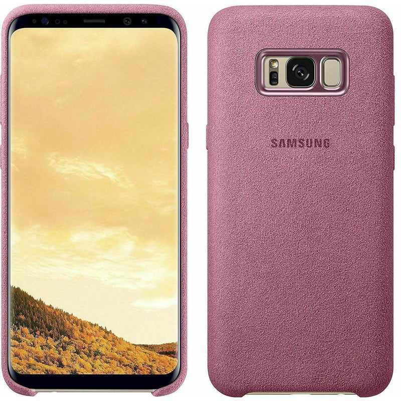 Samsung Galaxy S8+  Alcantara Suede Clip On Protective Case Cover - Pink My Outlet Store