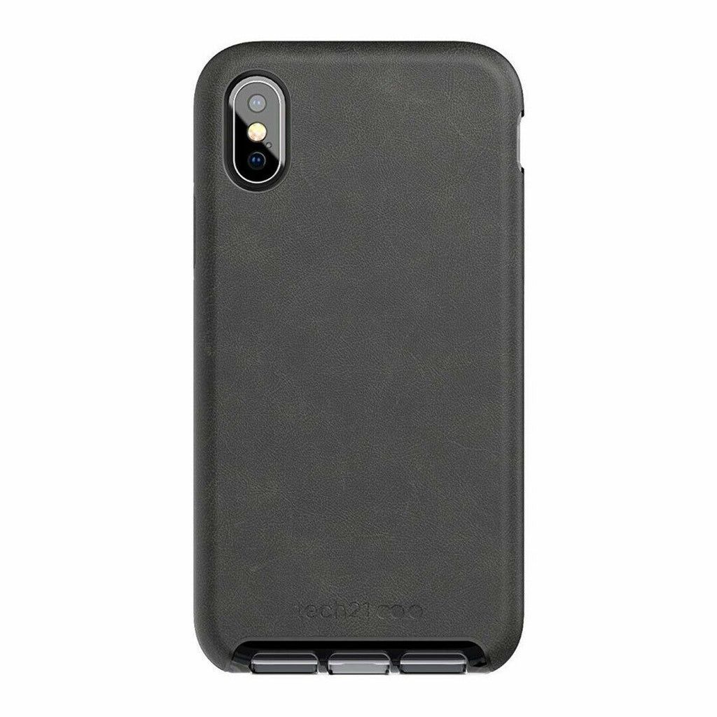 Tech21 Evo Luxe Faux Leather Slim Profile Case Cover for iPhone X/Xs - Black My Outlet Store