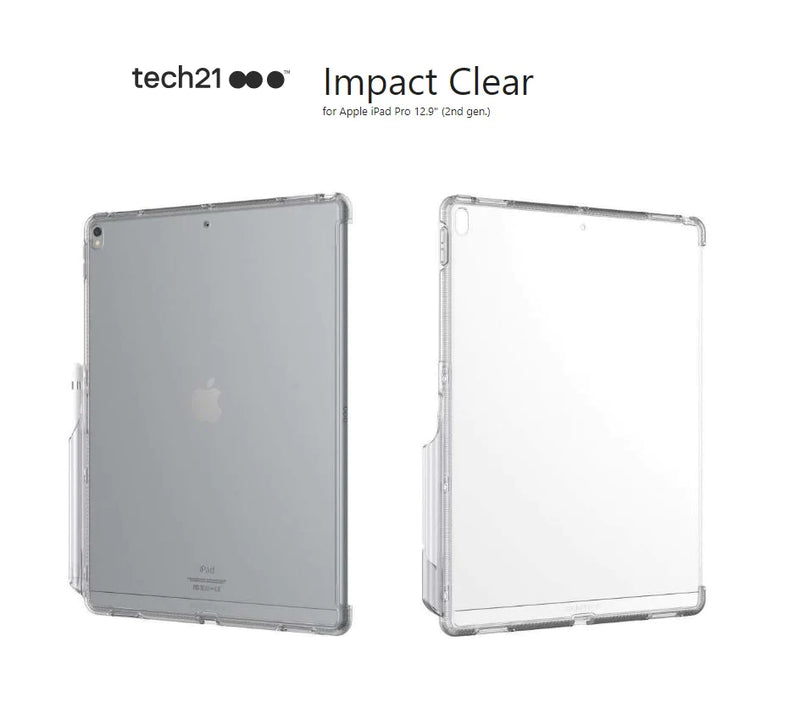 Tech21 Thin Impact Protection Clear Case Cover for iPad Pro 12.9" 2nd Gen. Clear My Outlet Store