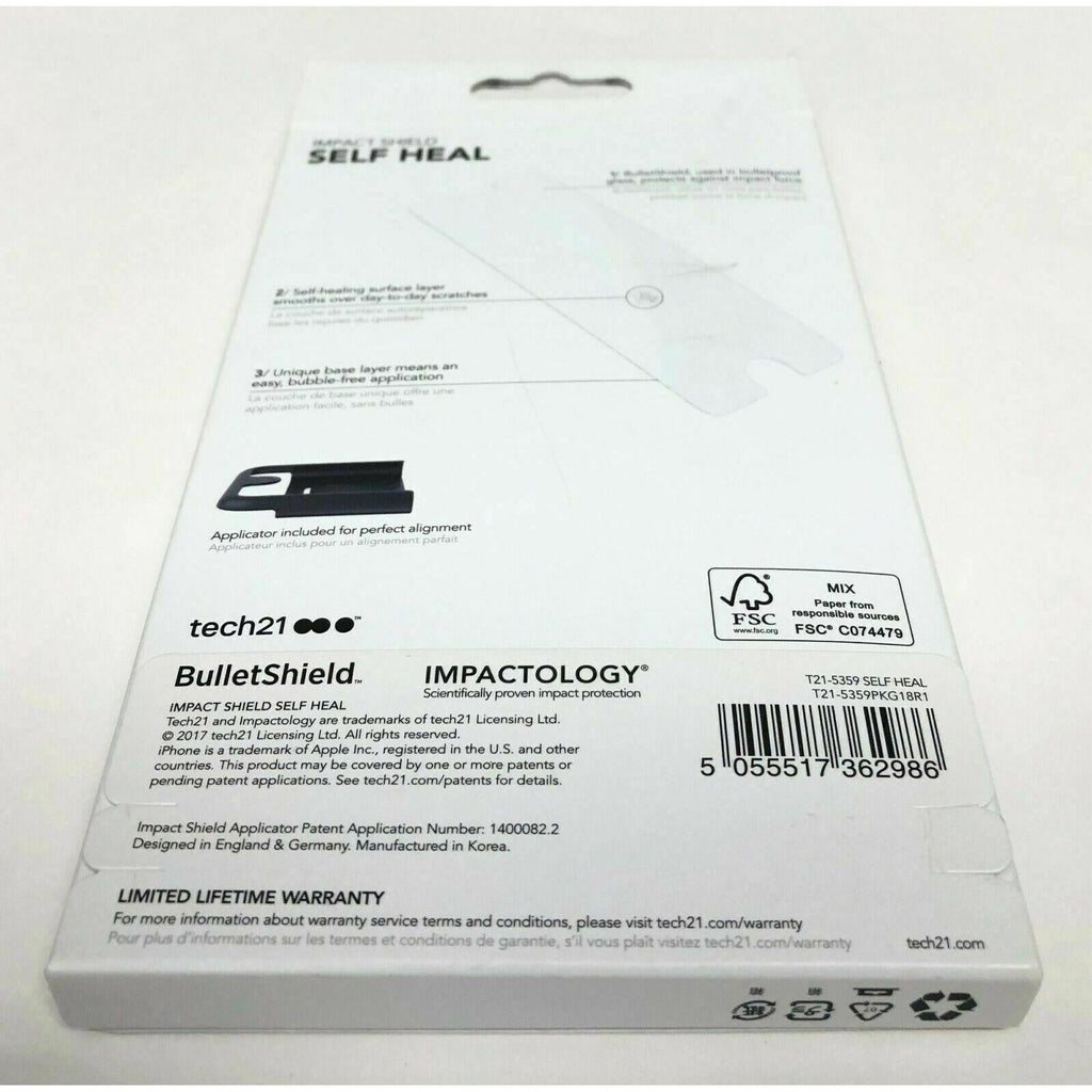 Tech21 Impact Easy Fit Shield SelfHeal Screen Protector for iPhone X/Xs/7/8/Plus My Outlet Store
