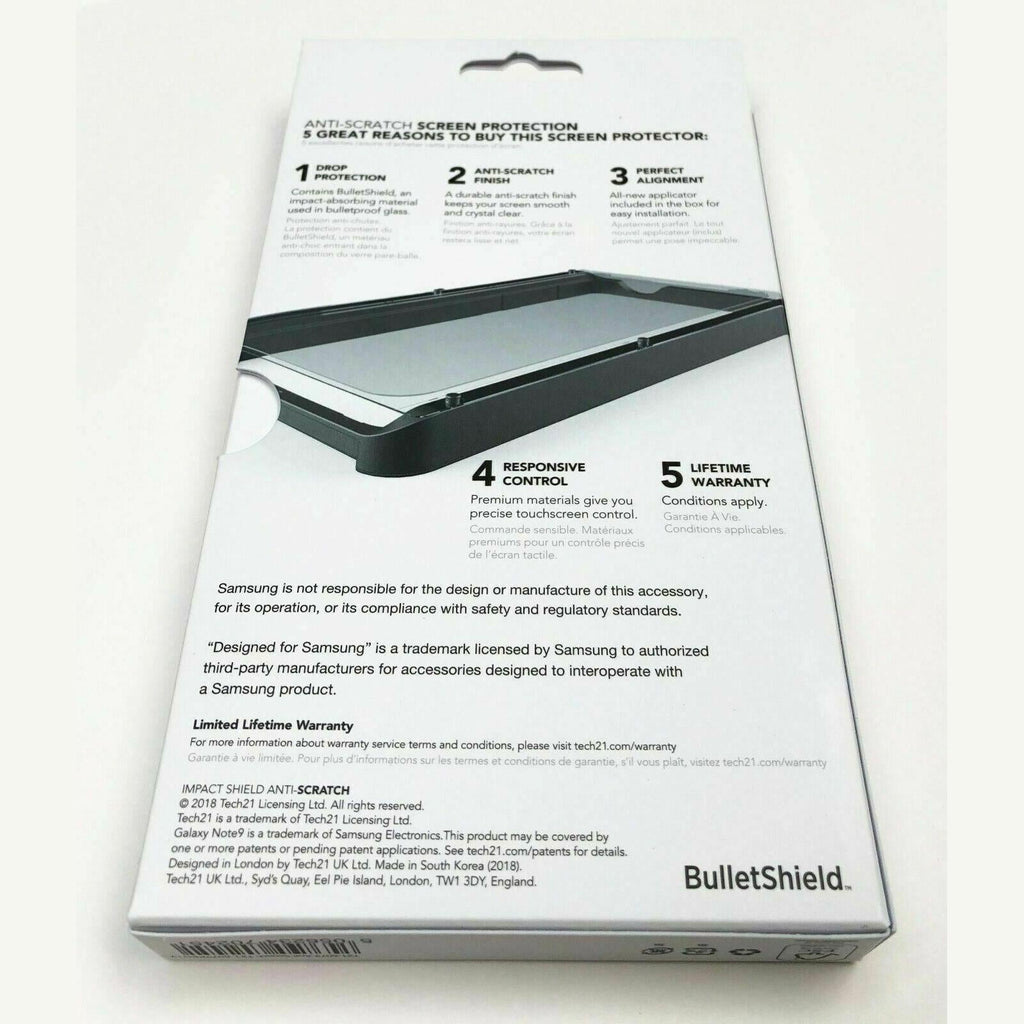 Tech21 Impact Shield BulletShield Screen Protector for Samsung Galaxy S9 / Note9 My Outlet Store