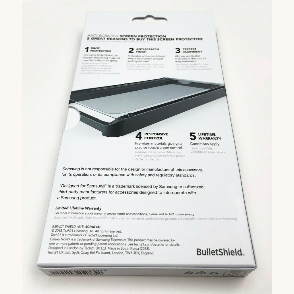 Tech21 Impact Shield BulletShield Screen Protector for Samsung Galaxy S9 / Note9 My Outlet Store