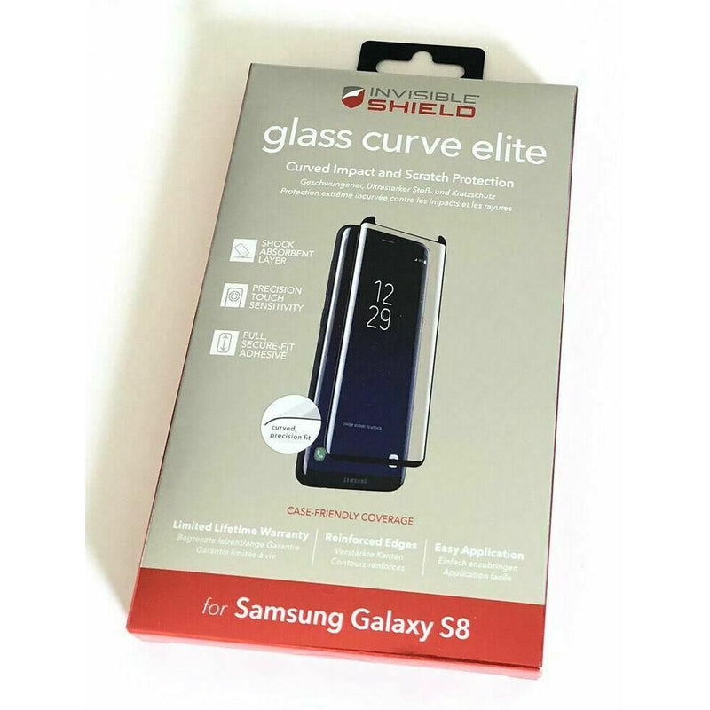 Zagg InvisibleSHIELD Curve Glass Elite Screen Protection for Galaxy S8 - Black My Outlet Store
