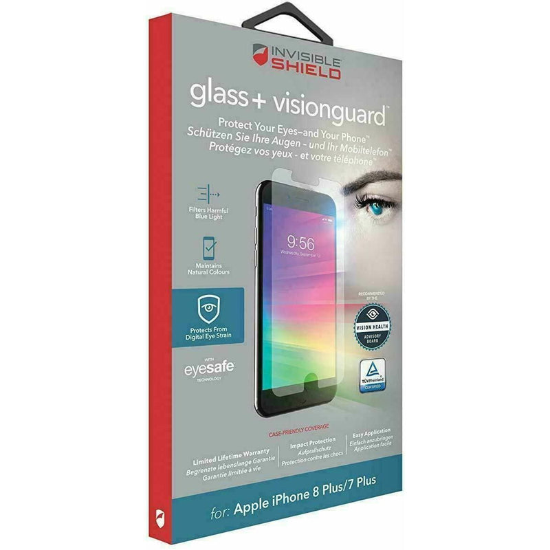 Zagg InvisibleShield Glass+ Visionguard Screen Protector for iPhone 8Plus/7Plus My Outlet Store