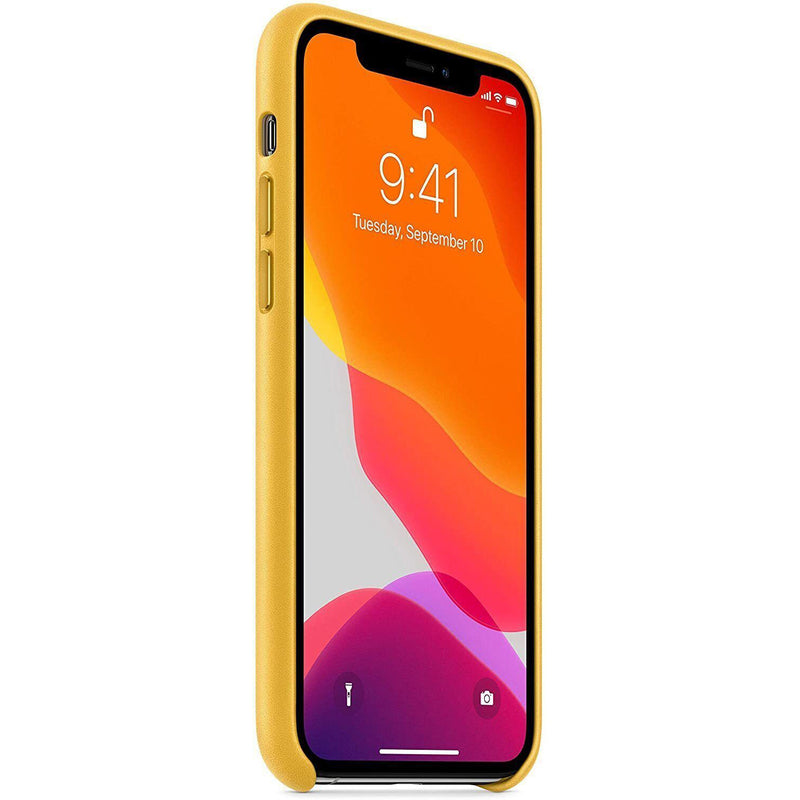 Apple iPhone 11 Pro Max Leather Back Case Cover - Meyer Lemon Yellow My Outlet Store