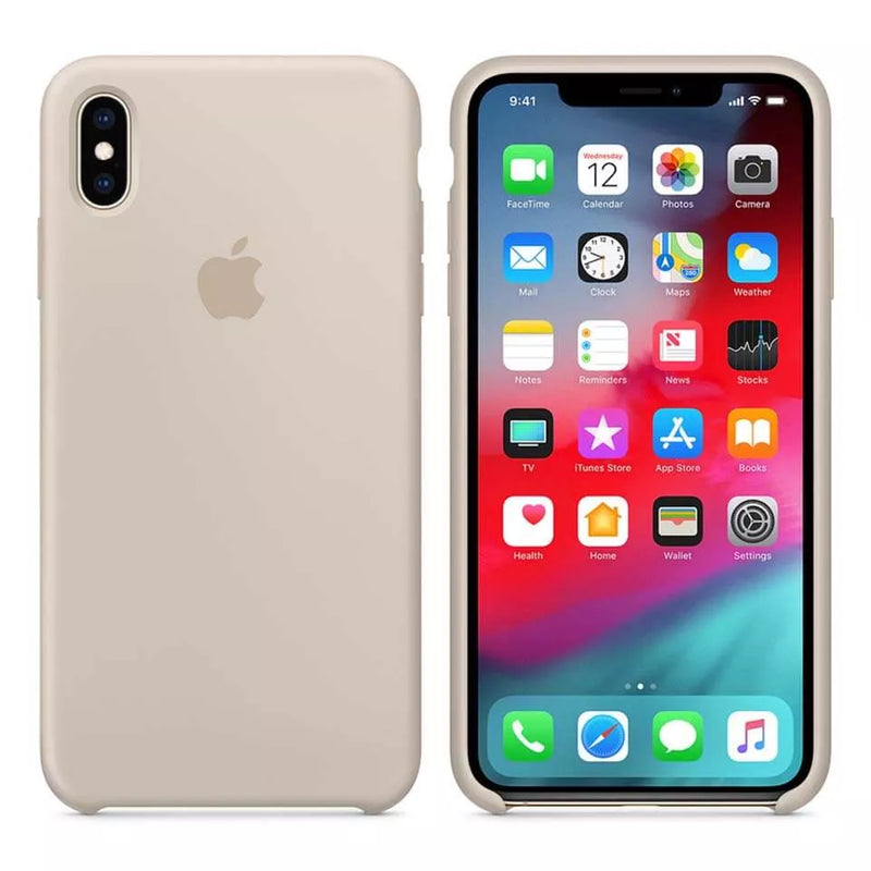 Apple iPhone XS Max Silicone Case Cover - Stone My Outlet Store