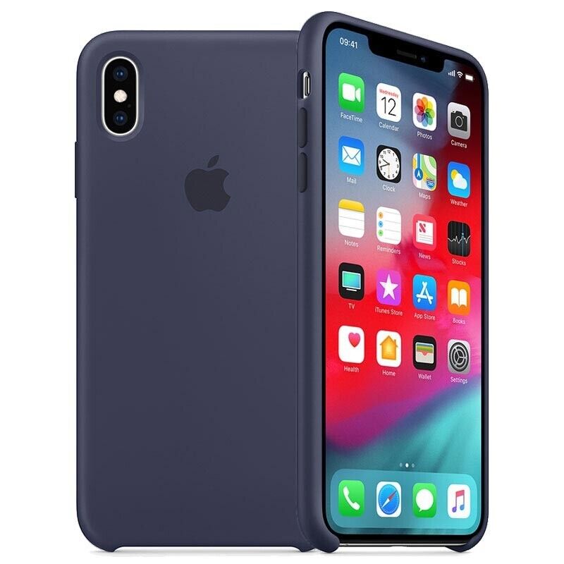 Apple Silicone Case Cover for iPhone Xs Max Retail Packed Midnight Blue My Outlet Store