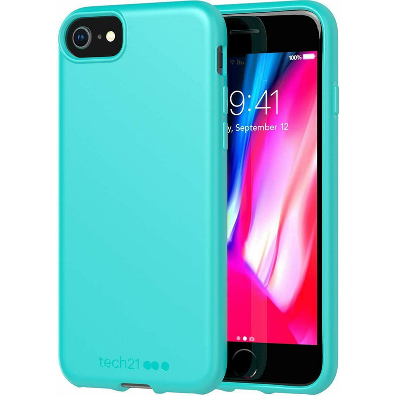 tech21 Anti-microbial Ultra Thin Case for iPhone SE 2022/2020/8/7/6s/6 Teal My Outlet Store